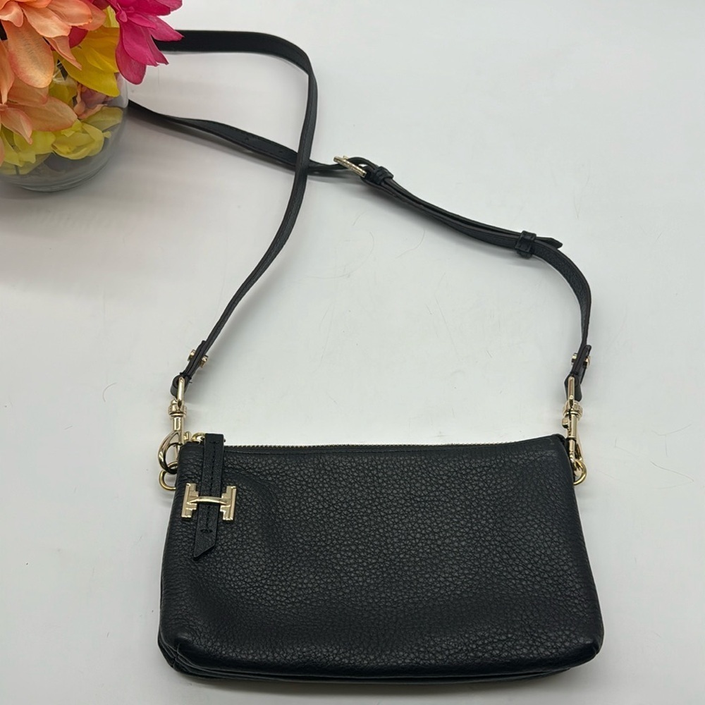Halston Heritage Black Leather Crossbody Bag BP7409D